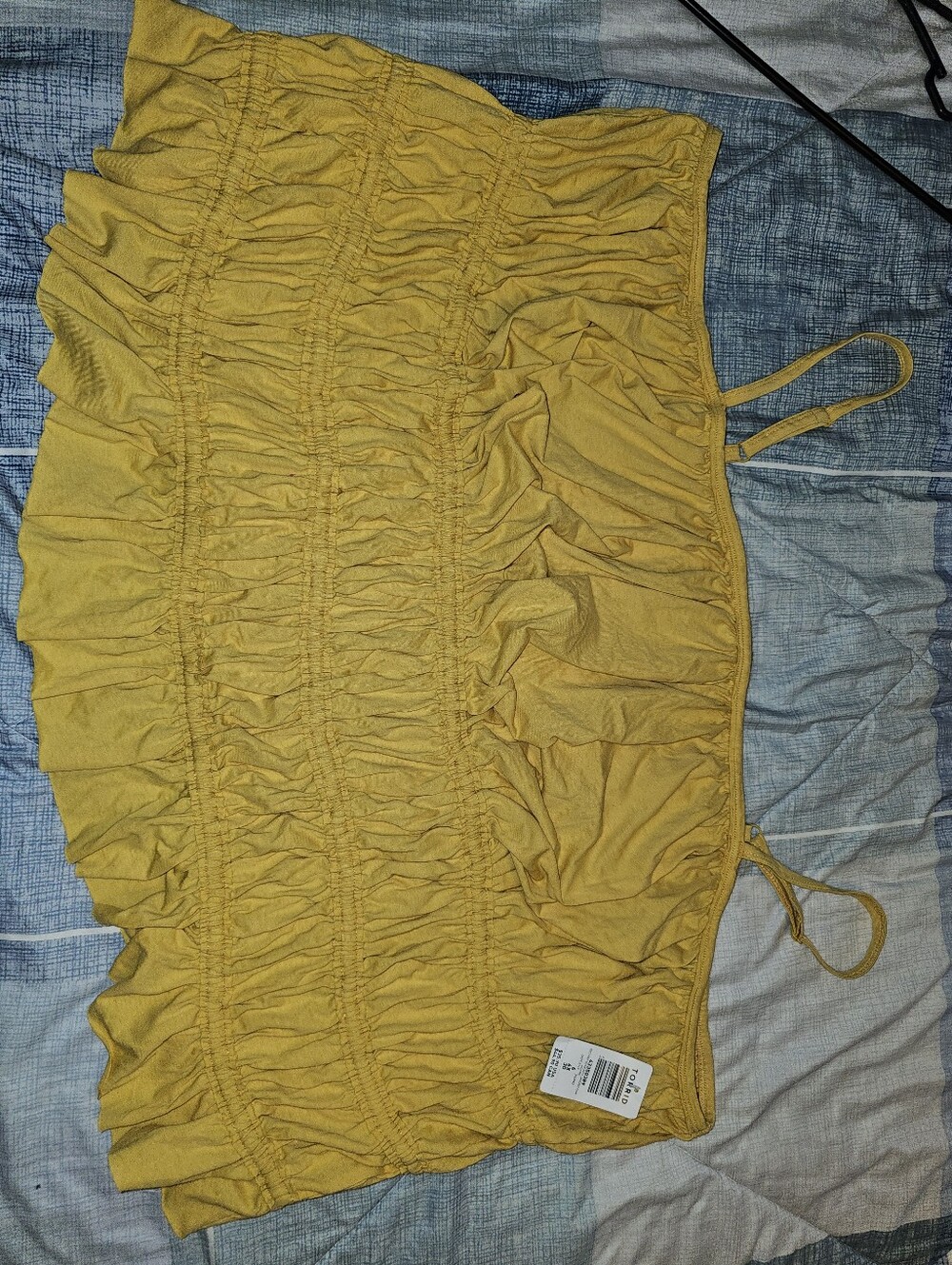 Yellow Ruched Smocked Crop Top - TORRID